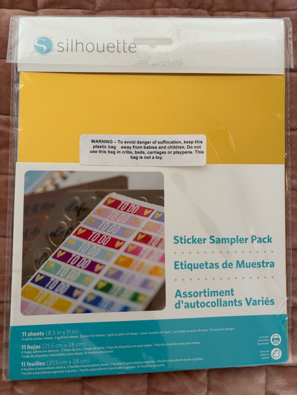 Silhouette Sticker Sampler Pack - Teal & Yellow Accents
